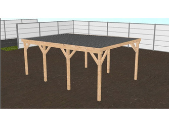 Flachdachcarport 4x6 m (BxT), BSH, inkl. Stahltrapezprofil mit Antikondensvlies, fertig abgebundener Bausatz Flachdachcarport 4x6 m (BxT), BSH, inkl. Stahltrapezprofil mit Antikondensvlies, fertig abgebundener Bausatz