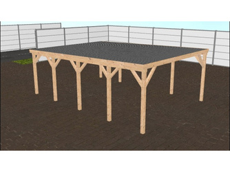 Flachdachcarport 5x8 m (BxT), BSH, inkl. Stahltrapezprofil mit Antikondensvlies, fertig abgebundener Bausatz Flachdachcarport 5x8 m (BxT), BSH, inkl. Stahltrapezprofil mit Antikondensvlies, fertig abgebundener Bausatz