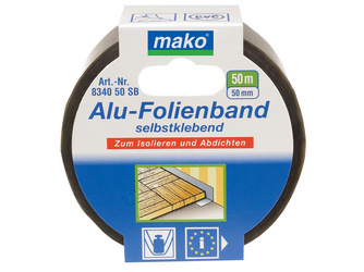 Folienband, alubedampft KOMFORT 50mm x 50m, Polypropylenfolie, alubedampft, silber Folienband, alubedampft KOMFORT 50mm x 50m, Polypropylenfolie, alubedampft, silber