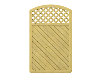 Sichtschutzzaun Holz natur "GADA" Rundbogen mit Gitter Sichtschutzzaun Holz natur "GADA" Rundbogen mit Gitter