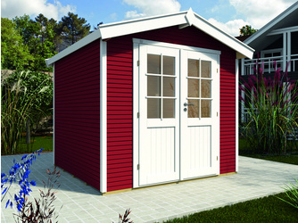 Gartenhaus Klassik Softline 2424 mit Farbbehandlung Schwedenrot Gartenhaus Klassik Softline 2424 mit Farbbehandlung Schwedenrot