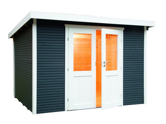 Gartenhaus Pulti Softline 3024 mit Farbbehandlung Anthrazit Gartenhaus Pulti Softline 3024 mit Farbbehandlung Anthrazit