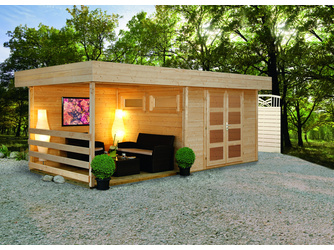 Gartenhaus Varianta B mit Seitendach, Rückwand und Terrassenfußboden 250 cm Gartenhaus Varianta B mit Seitendach, Rückwand und Terrassenfußboden 250 cm