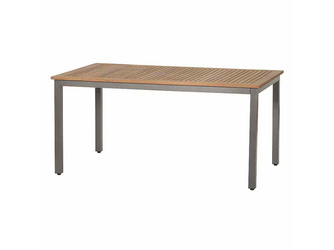 Geneva Dining Tisch 160x90x74cm Gest. Alu-graphit, Tischpl. Teakholz natur Geneva Dining Tisch 160x90x74cm Gest. Alu-graphit, Tischpl. Teakholz natur