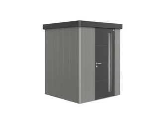 Gerätehaus Neo 1A Var. 2.3 Standardtür, Wandfarbe quarzgrau-metallic, Dach- und Türfarbe dunkelgrau-metallic Gerätehaus Neo 1A Var. 2.3 Standardtür, Wandfarbe quarzgrau-metallic, Dach- und Türfarbe dunkelgrau-metallic