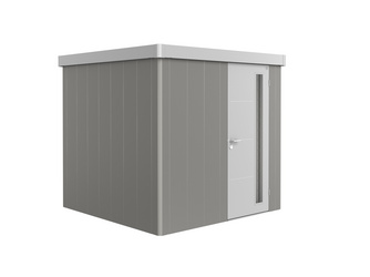 Gerätehaus Neo 2B Var. 2.1 Standardtür, Wandfarbe quarzgrau-metallic, Dach- und Türfarbe silber-metallic Gerätehaus Neo 2B Var. 2.1 Standardtür, Wandfarbe quarzgrau-metallic, Dach- und Türfarbe silber-metallic