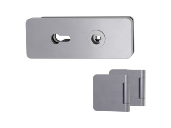 Glastürbeschlagset GATE Magnet 3-tlg. Bänder Edelstahl-Optik matt ohne Griff Glastürbeschlagset GATE Magnet 3-tlg. Bänder Edelstahl-Optik matt ohne Griff