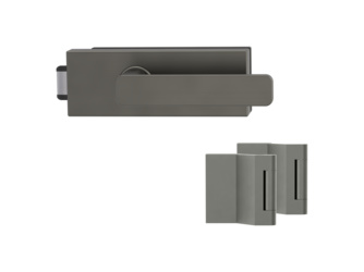 Glastürbeschlagset PURISTO S Flüster 3-tlg. Bänder Kaschmirgrau MINIMAL MODERN Glastürbeschlagset PURISTO S Flüster 3-tlg. Bänder Kaschmirgrau MINIMAL MODERN