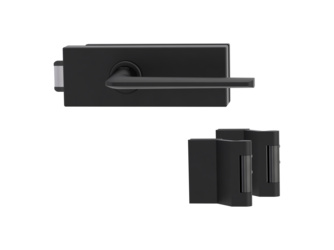 Glastürbeschlagset PURISTO S Flüster 3-tlg. Bänder Graphitschwarz REMOTE Glastürbeschlagset PURISTO S Flüster 3-tlg. Bänder Graphitschwarz REMOTE