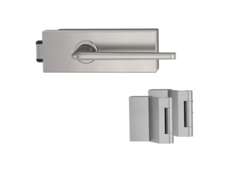 Glastürbeschlagset PURISTO S Flüster 3-tlg. Bänder Samtgrau REMOTE Glastürbeschlagset PURISTO S Flüster 3-tlg. Bänder Samtgrau REMOTE