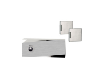 Glastürbeschlagset VISION Magnet 3-tlg. Bänder Edelstahl matt ohne Griff Glastürbeschlagset VISION Magnet 3-tlg. Bänder Edelstahl matt ohne Griff