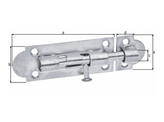 Grendelriegel, m.Knopf, o.Feder, m.Schlaufe, gelb vz, LxB75x28mm Grendelriegel, m.Knopf, o.Feder, m.Schlaufe, gelb vz, LxB75x28mm