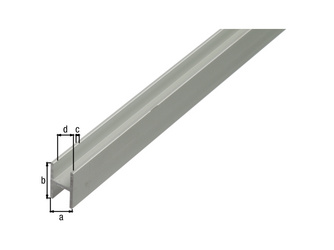 H-Profil, Alu silber elox., LxBxS 1000 x 9,1 x 12 x 1,3mm H-Profil, Alu silber elox., LxBxS 1000 x 9,1 x 12 x 1,3mm