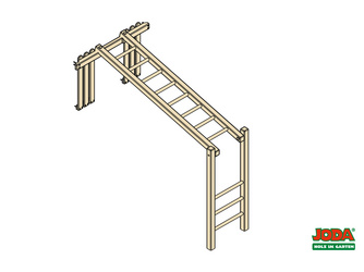 Hangelleiter "Rasmus" 150x253x238 cm Nadelholz KDI, TÜV-geprüft Hangelleiter "Rasmus" 150x253x238 cm Nadelholz KDI, TÜV-geprüft