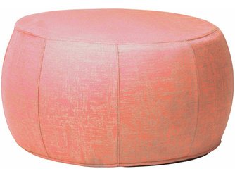 Hocker Pouf nieder Ø 70/79 x 41 cm mit Bezug Outdoorstoff koralle/seidengrau meliert Hocker Pouf nieder Ø 70/79 x 41 cm mit Bezug Outdoorstoff koralle/seidengrau meliert