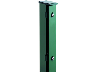 JERRY Zaunpfosten RAL 6005 grün f. 1630mm RR60/40x2200mm mit Flacheisenleiste JERRY Zaunpfosten RAL 6005 grün f. 1630mm RR60/40x2200mm mit Flacheisenleiste