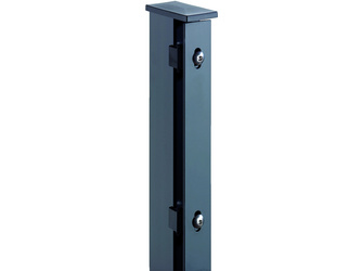 JERRY Zaunpfosten RAL 7016 anthrazit f. 1230mm RR60/40x1700mm mit Flacheisenleiste JERRY Zaunpfosten RAL 7016 anthrazit f. 1230mm RR60/40x1700mm mit Flacheisenleiste