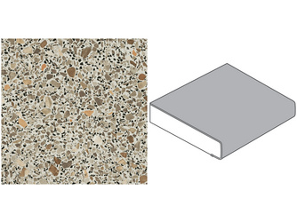 Küchenarbeitsplatte AF 40/133 einseitig gerundet MK432 C mosaik carmin Küchenarbeitsplatte AF 40/133 einseitig gerundet MK432 C mosaik carmin