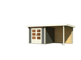 Gartenhaus Kandern 3 im Set mit Anbaudach 2,35 m Breite und 28mm Rückwand Gartenhaus Kandern 3 im Set mit Anbaudach 2,35 m Breite und 28mm Rückwand