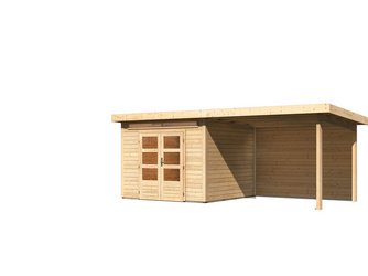 Kandern 6 im Set mit Anbaudach 3,2 m Breite und 28 mm Rückwand naturbelassen 2740x5650x2220mm Kandern 6 im Set mit Anbaudach 3,2 m Breite und 28 mm Rückwand naturbelassen 2740x5650x2220mm