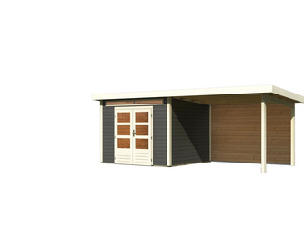 Kandern 6 im Set mit Anbaudach 3,2 m Breite und 28 mm Rückwand terragrau 2740x5650x2220mm Kandern 6 im Set mit Anbaudach 3,2 m Breite und 28 mm Rückwand terragrau 2740x5650x2220mm