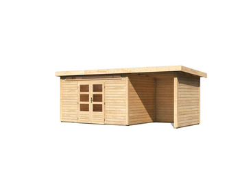 Kandern 7 im Set mit Anbaudach 2,6 m Breite und 28 mm Seiten- und Rückwand naturbelassen 2440x5950x2220mm Kandern 7 im Set mit Anbaudach 2,6 m Breite und 28 mm Seiten- und Rückwand naturbelassen 2440x5950x2220mm