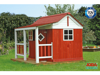 Kinderspielhaus "Ida", farbvorbehandelt 200 x 180 cm - weiß/schwedenrot Kinderspielhaus "Ida", farbvorbehandelt 200 x 180 cm - weiß/schwedenrot