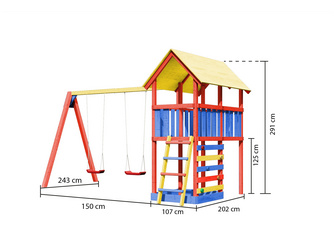 Kinderspielturm Zirkusturm SET naturbelassen 1070 x 1070 x 2910 mm Kinderspielturm Zirkusturm SET naturbelassen 1070 x 1070 x 2910 mm