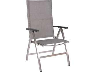 Klappsessel Mika Edelstahl mit Bezug Textilen Leinen grau/Aluminiumarmlehnen anthrazit Klappsessel Mika Edelstahl mit Bezug Textilen Leinen grau/Aluminiumarmlehnen anthrazit