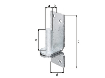 Kloben auf Platte, feuerverzinkt, Dorn Ø13mm, Abstand 11mm, Platte HxB100x35mm Kloben auf Platte, feuerverzinkt, Dorn Ø13mm, Abstand 11mm, Platte HxB100x35mm