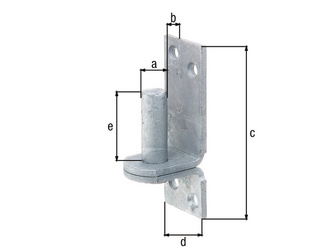 Kloben auf Platte, feuerverzinkt, Dorn Ø16mm, Abstand 13mm, Platte HxB115x40mm Kloben auf Platte, feuerverzinkt, Dorn Ø16mm, Abstand 13mm, Platte HxB115x40mm