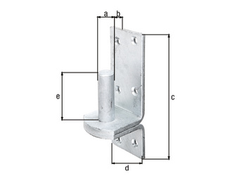 Kloben auf Platte, feuerverzinkt, Dorn Ø20mm, Abstand 20mm, Platte HxB167x60mm Kloben auf Platte, feuerverzinkt, Dorn Ø20mm, Abstand 20mm, Platte HxB167x60mm