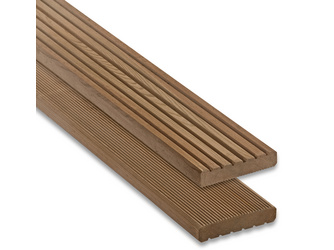 Kombi-Terrassendiele Kiefer braun einseitig grob geriffelt/fein geriffelt - 28 x 145 mm Kombi-Terrassendiele Kiefer braun einseitig grob geriffelt/fein geriffelt - 28 x 145 mm