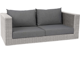 Korpus Sofa 2-Sitzer Fontana Geflecht Vintage weiß mit Kissen 100% Polyacryl Dessin seidengrau Korpus Sofa 2-Sitzer Fontana Geflecht Vintage weiß mit Kissen 100% Polyacryl Dessin seidengrau