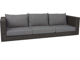 Korpus Sofa 3-Sitzer Fontana Geflecht basaltgrau mit Kissen 100% Polyacryl Dessin seidengrau Korpus Sofa 3-Sitzer Fontana Geflecht basaltgrau mit Kissen 100% Polyacryl Dessin seidengrau