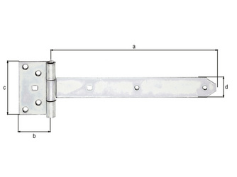 Kreuzgehänge, disp., Scharnier LxB 103x59, Band LxB 291x40mm Kreuzgehänge, disp., Scharnier LxB 103x59, Band LxB 291x40mm