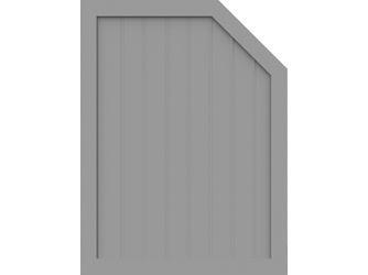 Vorgartenzaun Sichtschutzzaun BasicLine Typ M 90 rechts abgeschrägt silbergrau Vorgartenzaun Sichtschutzzaun BasicLine Typ M 90 rechts abgeschrägt silbergrau