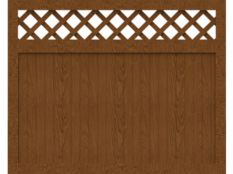 Vorgartenzaun Sichtschutzzaun BasicLine Typ N golden oak mit waagerechtem Rankgitter Vorgartenzaun Sichtschutzzaun BasicLine Typ N golden oak mit waagerechtem Rankgitter