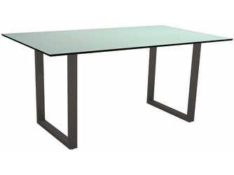 Kufentisch 160 x 90 cm Aluminium anthrazit mit Tischplatte Silverstar 2.0 Dekor Nordic green Kufentisch 160 x 90 cm Aluminium anthrazit mit Tischplatte Silverstar 2.0 Dekor Nordic green