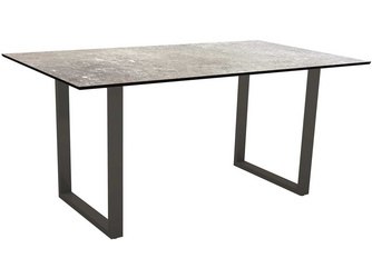 Kufentisch 160x90 cm Aluminium anthrazit mit Tischplatte Silverstar 2.0 Dekor Vintage stone Kufentisch 160x90 cm Aluminium anthrazit mit Tischplatte Silverstar 2.0 Dekor Vintage stone