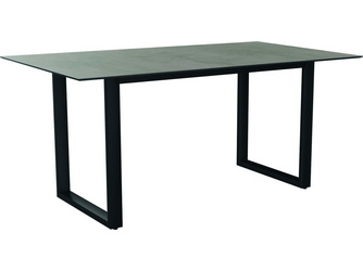 Kufentisch 160x90 cm Aluminium anthrazit mit Tischplatte Silverstar 2.0 Dekor Zement hell Kufentisch 160x90 cm Aluminium anthrazit mit Tischplatte Silverstar 2.0 Dekor Zement hell