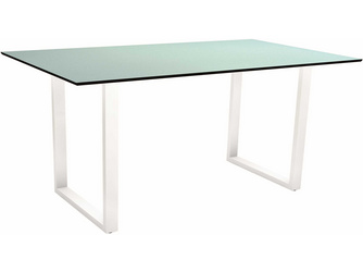 Kufentisch 160 x 90 cm Aluminium weiß mit Tischplatte Silverstar 2.0 Dekor Nordic green Kufentisch 160 x 90 cm Aluminium weiß mit Tischplatte Silverstar 2.0 Dekor Nordic green