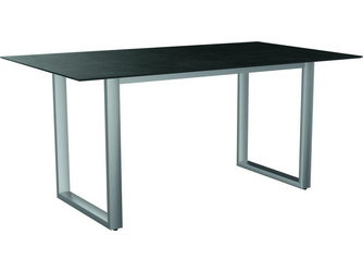 Kufentisch 160 x 90 cm Edelstahl mit Tischplatte Silverstar 2.0 Dekor Dark Marble Kufentisch 160 x 90 cm Edelstahl mit Tischplatte Silverstar 2.0 Dekor Dark Marble