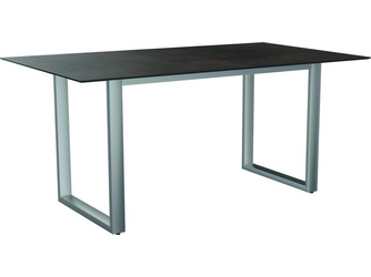Kufentisch 160x90 cm Edelstahl mit Tischplatte Silverstar 2.0 Dekor Smoky Kufentisch 160x90 cm Edelstahl mit Tischplatte Silverstar 2.0 Dekor Smoky