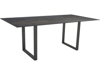 Kufentisch 200x100 cm Aluminium anthrazit mit Tischplatte Silverstar 2.0 Dekor Nitro Kufentisch 200x100 cm Aluminium anthrazit mit Tischplatte Silverstar 2.0 Dekor Nitro