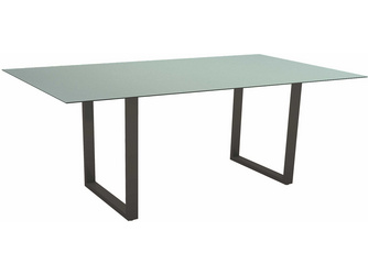 Kufentisch 200 x 100 cm Aluminium anthrazit mit Tischplatte Silverstar 2.0 Dekor Nordic green Kufentisch 200 x 100 cm Aluminium anthrazit mit Tischplatte Silverstar 2.0 Dekor Nordic green