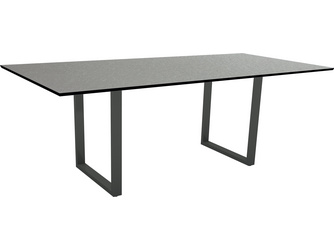 Kufentisch 200 x 100 cm Aluminium anthrazit mit Tischplatte Silverstar 2.0 Dekor Uni grau Kufentisch 200 x 100 cm Aluminium anthrazit mit Tischplatte Silverstar 2.0 Dekor Uni grau
