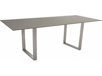 Kufentisch 200 x 100 cm Edelstahl mit Tischplatte Silverstar 2.0 Dekor Uni grau Kufentisch 200 x 100 cm Edelstahl mit Tischplatte Silverstar 2.0 Dekor Uni grau