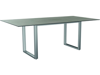 Kufentisch 200x100 cm Edelstahl mit Tischplatte Silverstar 2.0 Dekor Zement hell Kufentisch 200x100 cm Edelstahl mit Tischplatte Silverstar 2.0 Dekor Zement hell