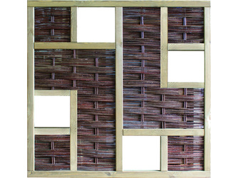 Sichtschutz Weide 4 Fenster Flechtzaun mit Rahmen - LABO-3D Sichtschutz Weide 4 Fenster Flechtzaun mit Rahmen - LABO-3D